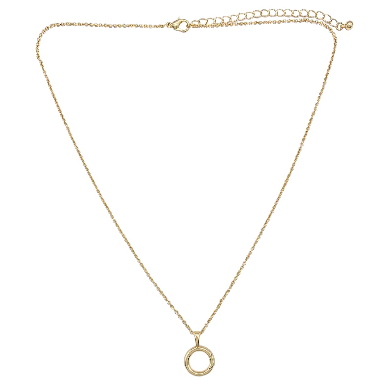 12 Pack: Gold Cable Necklace with Circle Charm Holder by Bead Landing™